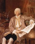 Aved, Jacques-Andre-Joseph Portrait of Carl Gustaf Tessin oil